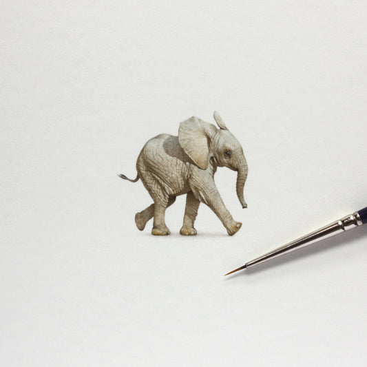 Framed original watercolor miniature painting. Joy of Life