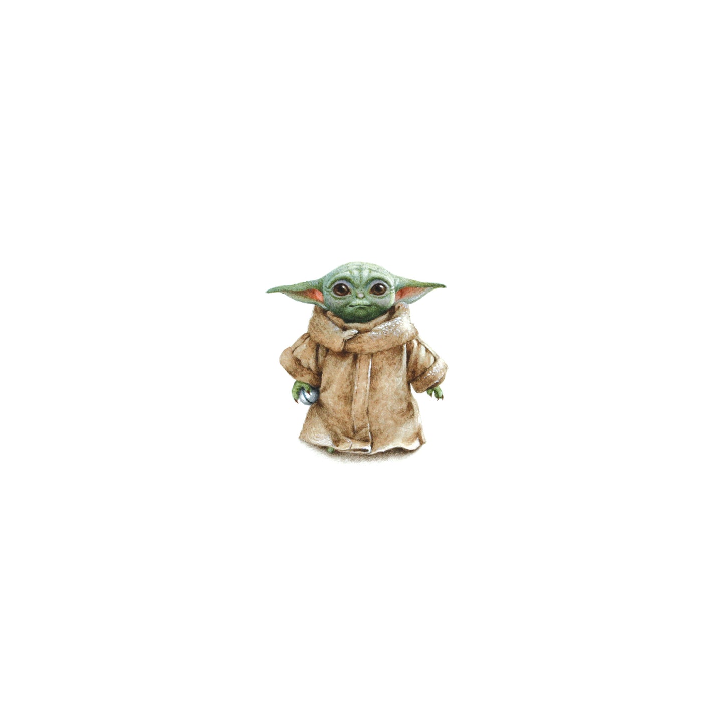 Baby Yoda. Print from original watercolor miniature painting