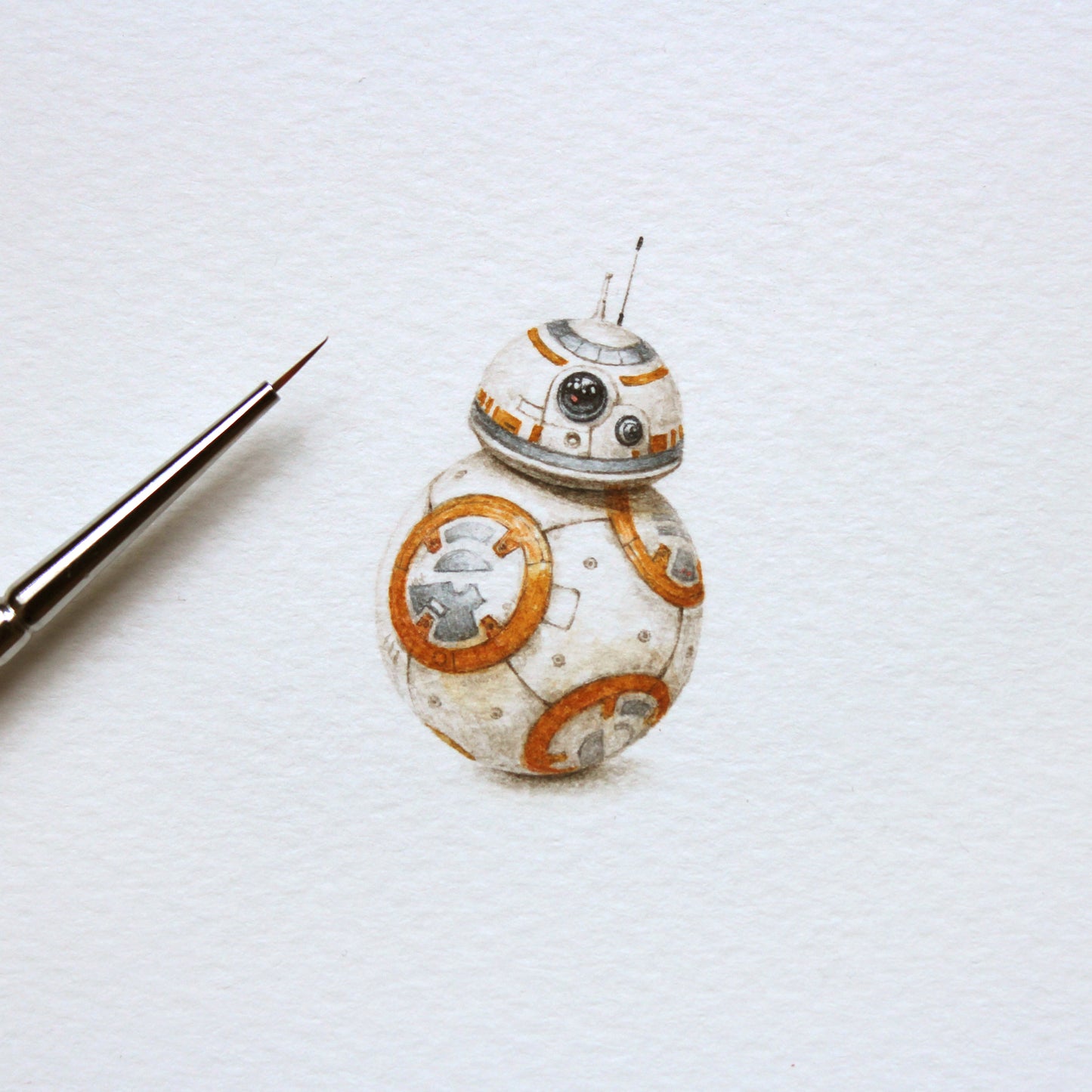BB-8. Print from original watercolor miniature painting