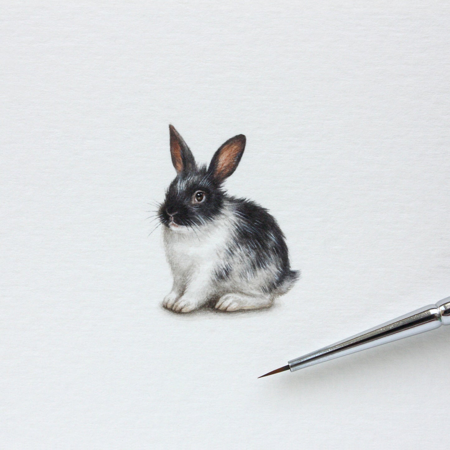 Rabbit. Print from original watercolor miniature painting