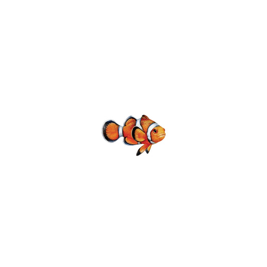 PRINT of watercolor miniature painting. Clownfish