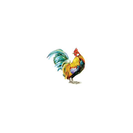 Rooster. Print from original watercolor miniature painting