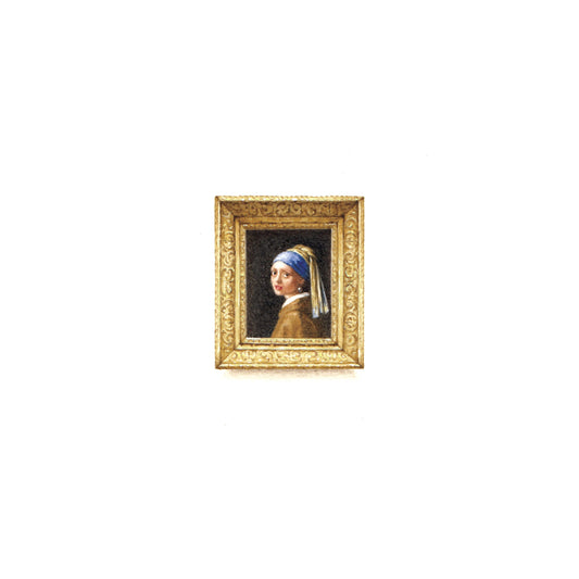 Girl with a Pearl Earring. Print from original watercolor miniature painting