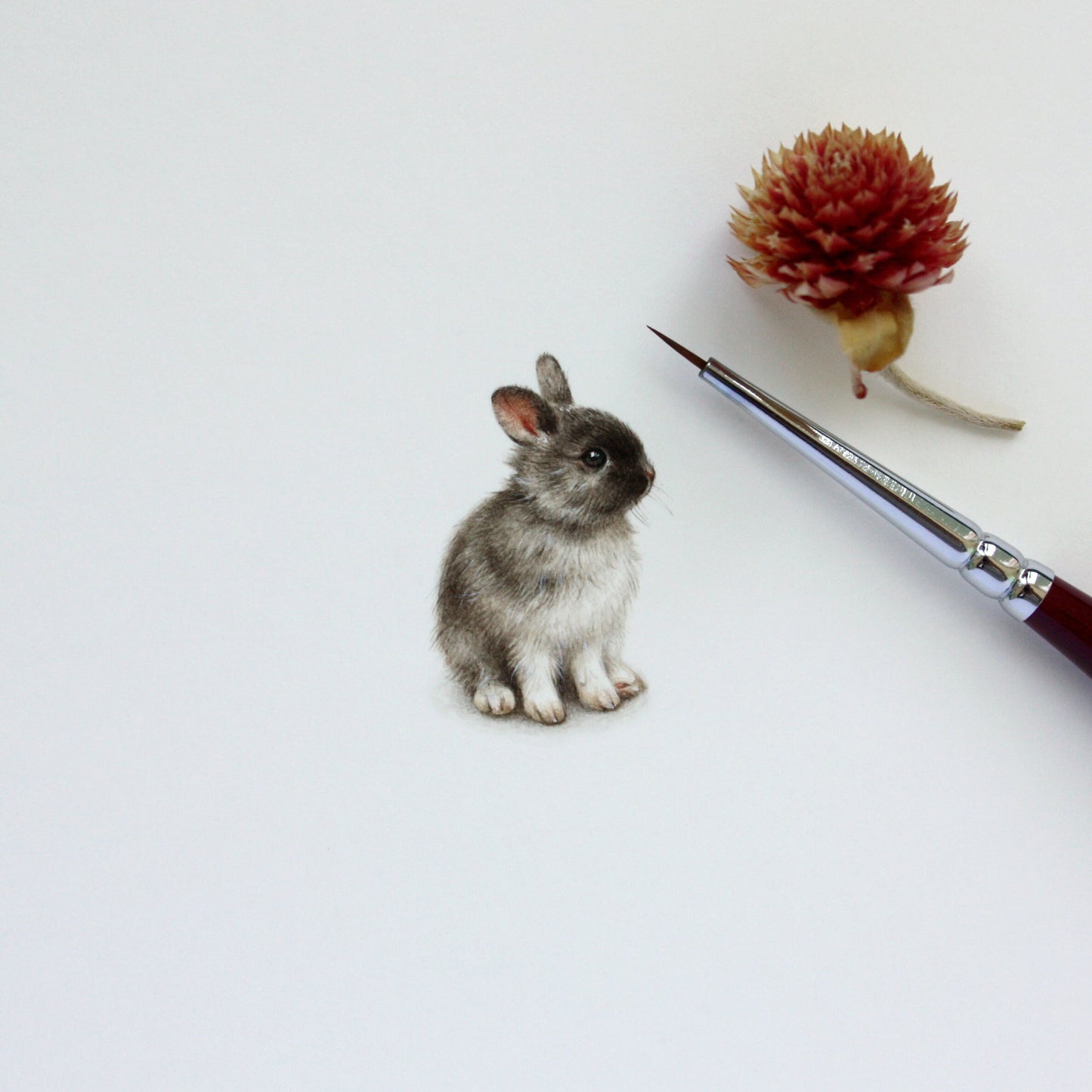 Bunny. Print from original watercolor miniature painting