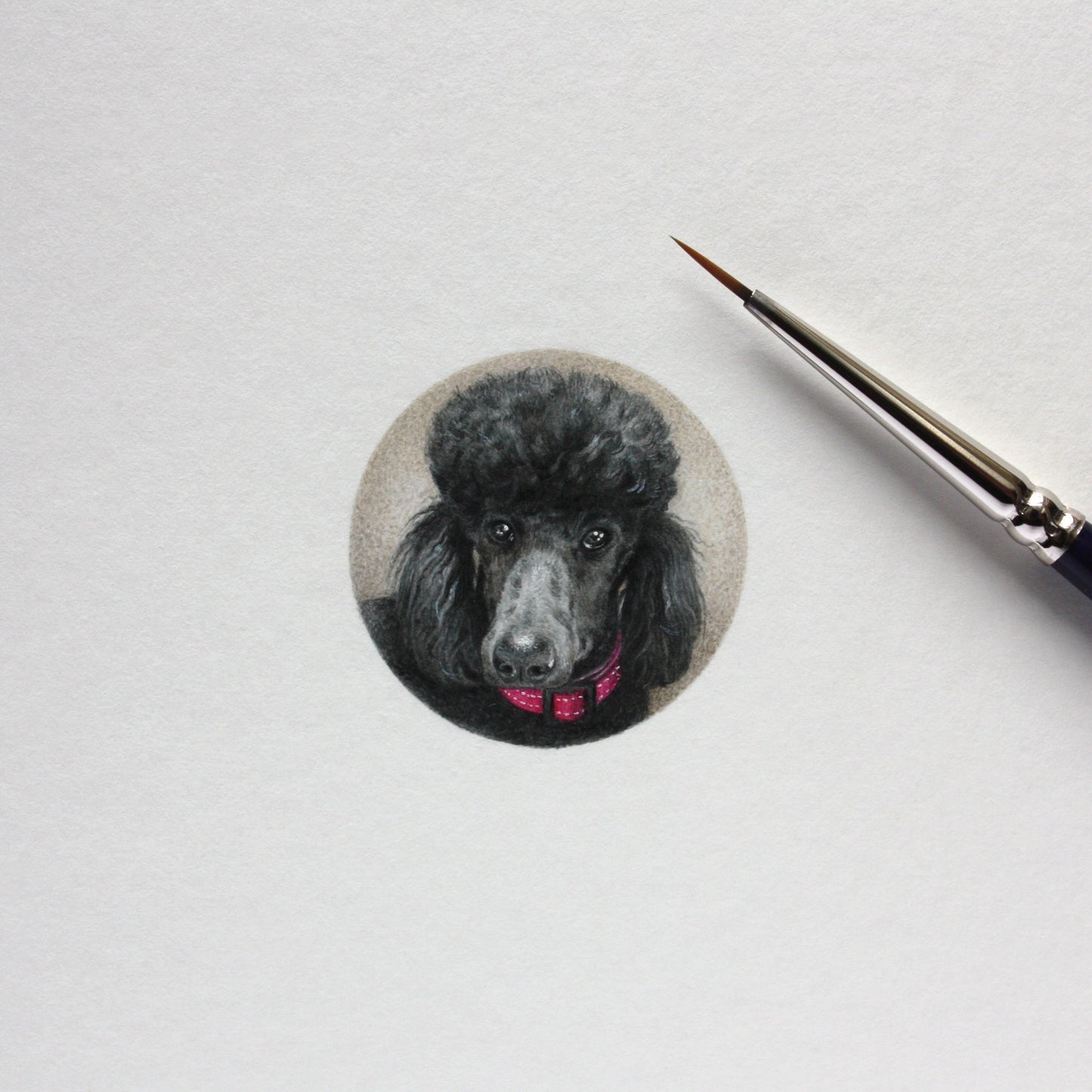 Custom pet portrait. Original watercolor miniature painting