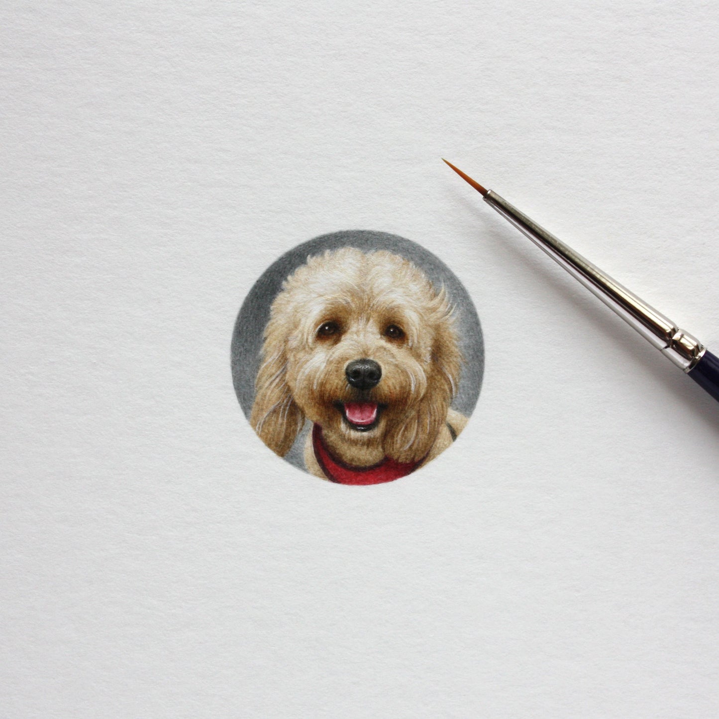 Custom pet portrait. Original watercolor miniature painting