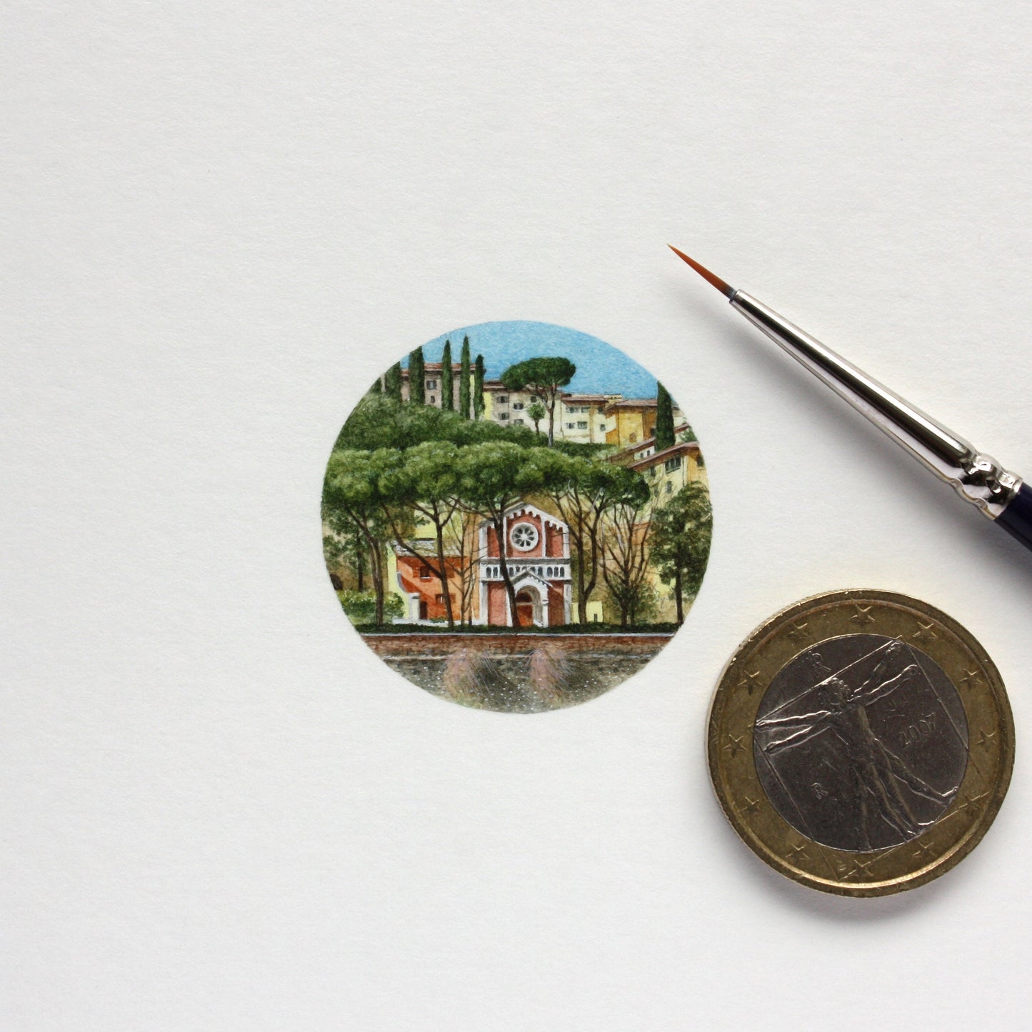 Florence. Print from original watercolor miniature painting